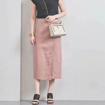 [새상품급] United Arrows 코튼 사이드 벤트 타이트 스커트