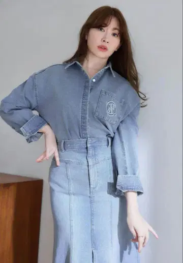 하립투 데님 셔츠 라이트 블루