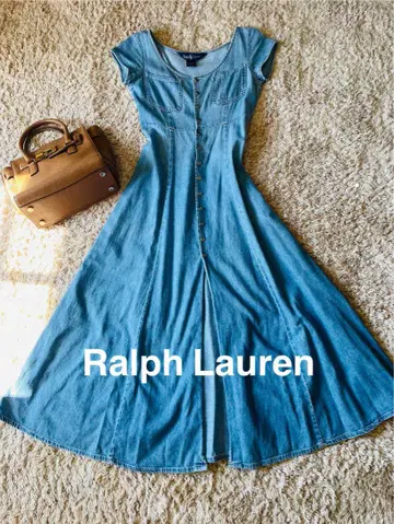 Ralph Lauren 데님 맥시 원피스 블루 진 M