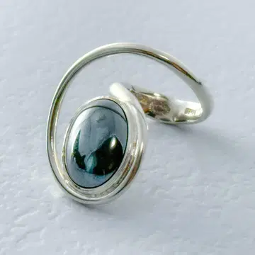 GEORG JENSEN 반지 HaH 각인 실버 헤마타이트 7호
