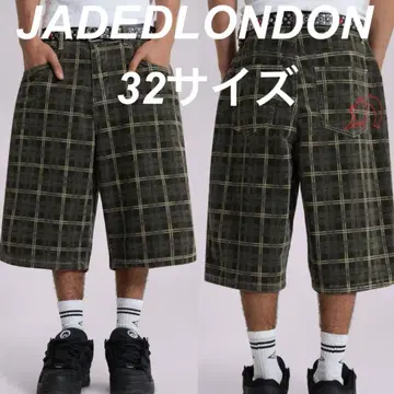 대인기! JADEDLONDON 체크 무늬 하프 팬츠