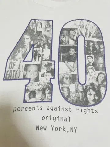 90년대 초기 40% AGAINST RIGHTS 티셔츠 L
