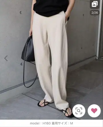 택 포함 분또 커브 팬츠 아이보리 M 사이즈