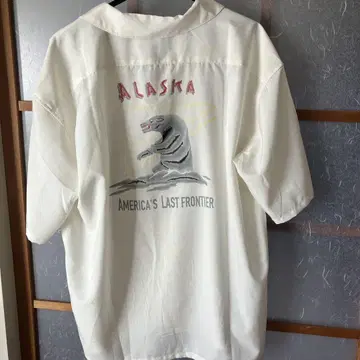 coen 자수 하보 프린트 오픈 카라 셔츠 알래스카 ALASKA 화이트