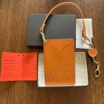 NHK 도모군 천연 가죽 도치기 가죽 낚시릴 포함 패스 케이스