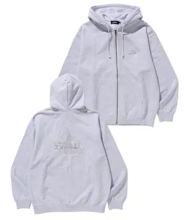 XLARGE 그레이 풀 집업 후드티 XL