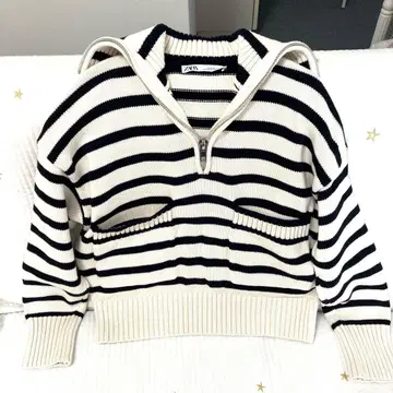 새상품급 ZARA 니트 보더 코튼100 S