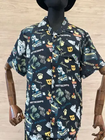 팬디에스타 혼다 Pandiesta 알로하 셔츠 블랙 2XL 사이즈