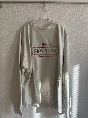 U.S. vintage NEW YORK 프린트 베이지 트레이닝복