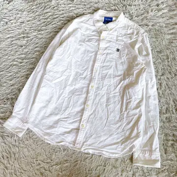 BEAMS 빔즈 원포인트 로고 코튼 화이트 셔츠 버튼 다운 L