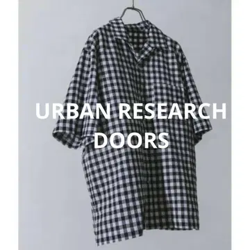 체크 무늬 오픈 카라 반팔 셔츠 URBAN RESEARCH DOORS