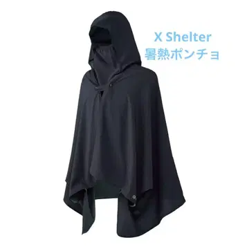 XShelter 더위 방지 판초 블랙 워크맨