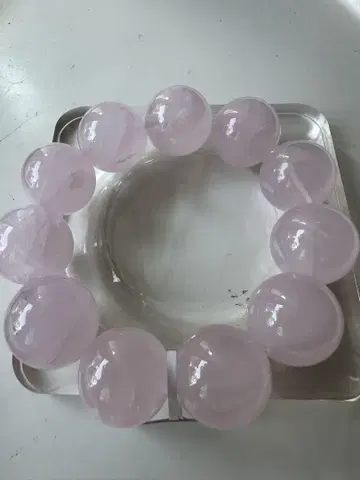 거대! 21mm 젤리 로즈 쿼츠 비즈 팔찌 핑크