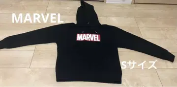 MARVEL 블랙 후드 부착 맨투맨 S 사이즈