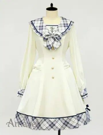 Amavel French Country 세일러 원피스 아이보리
