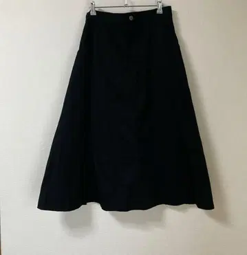 PUNYUS 블랙 플레어 스커트 사이드 포켓