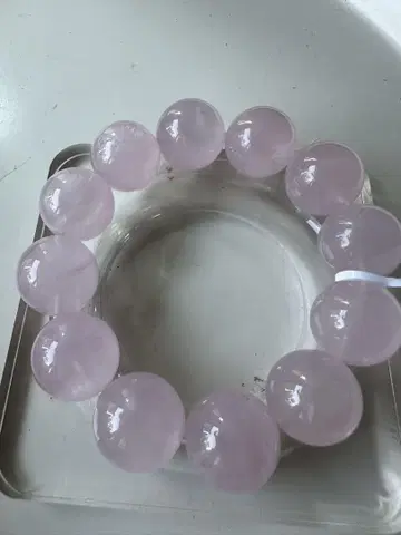 거대! 19.5mm 로즈 쿼츠 비즈 팔찌 핑크