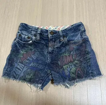그래픽 프린트 데님 숏팬츠 120