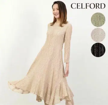 새상품급 CELFORD 셀포드 전체 레이스 원피스 베이지 롱 기장 36