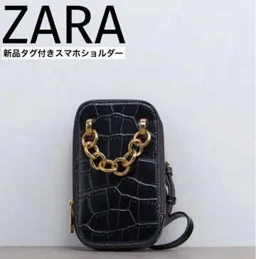 ZARA 택 포함 새상품 스마트폰 숄더백 스마트폰 파우치 블랙