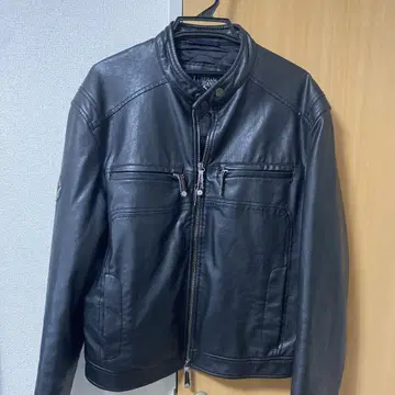 Armani Jeans 블랙 가죽 자켓 52