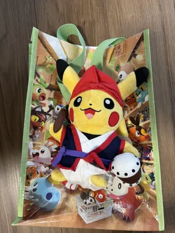 피카츄 봉제 인형 에이사 피카츄 쇼핑백 포함