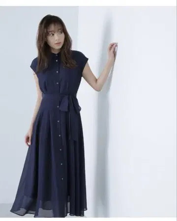 내추럴 뷰티 베이직 시어 스트라이프 셔츠 원피스