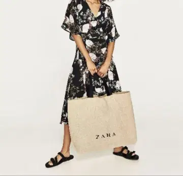 ZARA 주트 토트백