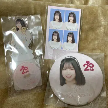 AKB48 카와무라 유이 캔뱃지 아크릴 스탠드 포토 카드 3개 세트