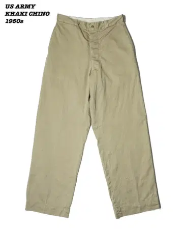 US ARMY KHAKI CHINO TROUSERS 1950s W31