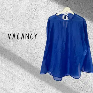 VACANCY 밴딩 카라 백 리본 시어 긴팔 상의