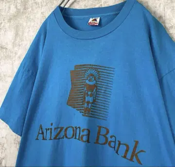 80s USA제 기업 티셔츠 ARIZONA BANK 은행 파랑 2XL