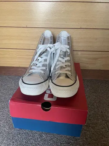 CONVERSE LEATHER ALL STAR HI 실버 24.5cm