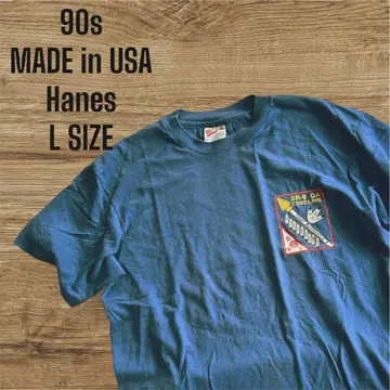 90s USA제 Hanes 싱글 스티치 사이즈 표기 L