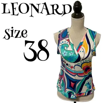 고급] 기발한 LEONARD 레오나르 스포츠 탱크탑 꽃무늬 로고