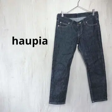 haupia 스티치 디자인 데님 팬츠 나비 자수