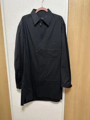 Y-3 블랙 지퍼 긴팔 셔츠