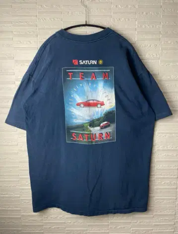 90s 새턴 싱글 스티치 usa 제작 빈티지 기업 로고 티셔츠