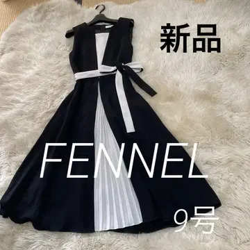 FENNEL 바이컬러 허리 리본 드레스