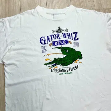 90s 티셔츠 악어 버번 스트리트 gator-beer 빈티지