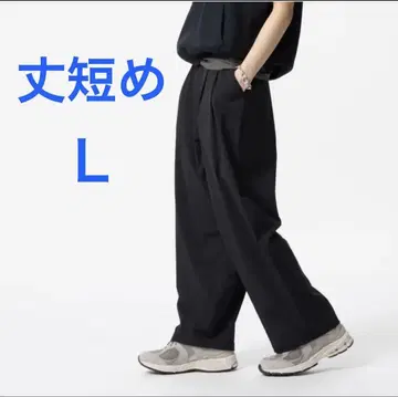 미사용 새상품 울트라 스트레치 액티브 와이드 팬츠 길이 짧은