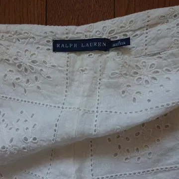 RALPH LAUREN, 전체 레이스 아이보리 팬츠