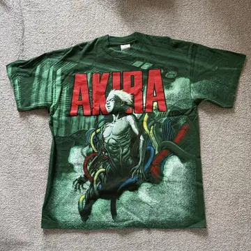 90s AKIRA 철오 AOP 올 패턴 그래픽 티셔츠 XL