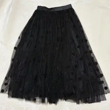 y062835 생일 농구화 플레어 스커트 블랙 도트 M