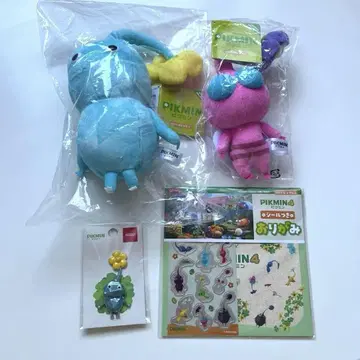 피크민 얼음 피크민 깃털 피크민 봉제 인형 배지 씰이 있는 종이