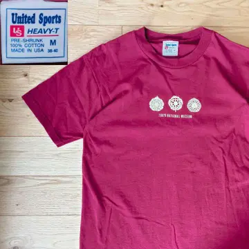 90년대 빈티지 USA 제작 도쿄 국립 박물관 T셔츠 초레어 문양 만다라