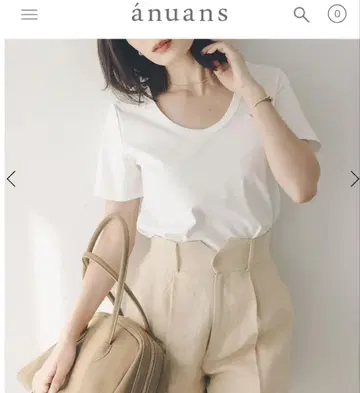 anuans 아뉴앙스 실크 터치 코튼 U넥 T