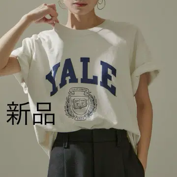 새상품 good rock speed 별주 Yale 로고 T셔츠 화이트