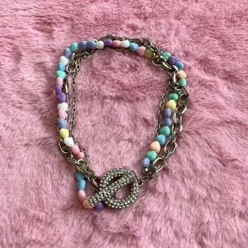 하트 비즈 목걸이