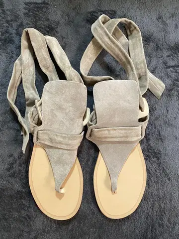 미사용 rag&bone 그레이 베이지 스웨이드 플립플랍